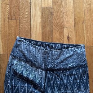 Nike Dri-FIT Running Leggings | Medium | Blue Gray Zigzag